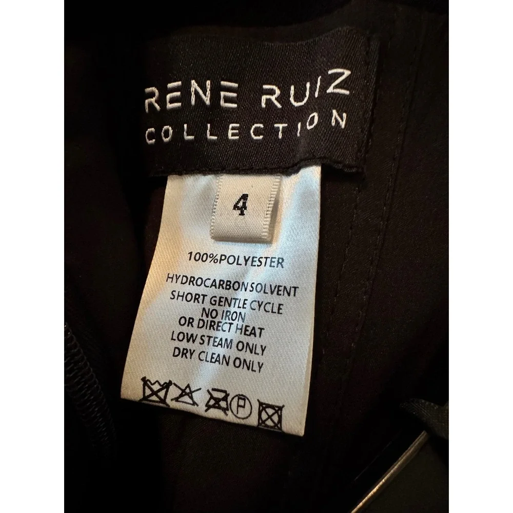 $1595 Rene‎ Ruiz Black Strapless Floral Sequin Evening Gown Maxi Dress Sz 4
